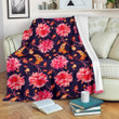 Beautiful Pink Dahlia Pattern Print Design Fleece Blanket