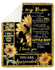 Sunflower Son To Mom Fleece Blanket Love You Forever Sherpa Blanket