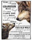 Pops For Grandson Never Forget How Much I Love You Wolf Edition Fleece Blanket Fleece Blanket