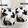 Adorable Face Dairy Cow Black And White Printed Laundry Basket