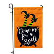 Come In For A Spell Halloween Orange Printed Garden Flag