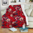 Red Rose Red Background Pattern Print Design Fleece Blanket