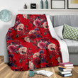 Red Rose Red Background Pattern Print Design Fleece Blanket