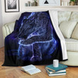 Neon Blue Legendary Leopard Printed Fleece Blanket