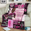 Black Girl Pink Warrior Breast Cancer Awareness Boxing Gift Fleece Blanket