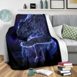 Neon Blue Legendary Leopard Printed Fleece Blanket