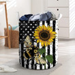 American Flag Bee Laundry Basket