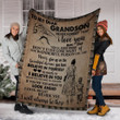 To My Dear Grandson Never Forget That I Love You Soft Fleece Blanket