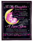 Unicorn Love You With All My Heart To My Daughter Fleece Blanket Fleece Blanket