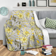 Yellow Daffodils Pattern Print Design Fleece Blanket