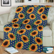 Sunflower Yellow Dot Pattern Print Design Fleece Blanket