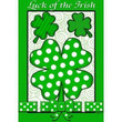 Luck Of The Irish Shamrock Green Border Happy St. Patrick's Day Printed Garden Flag