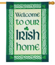 Our Irish Home Green Border Happy St. Patrick's Day Printed House Flag
