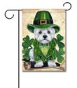 Chappy St. Patrick's Day Sad Puppy Wear A Hat Printed Garden Flag