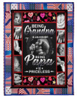 Being Grandpa Is An Honor Being Papa Is Priceless Gifts For Grandparents Fleece Blanket