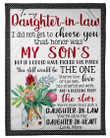Fleece Blanket Giving Daughter In Law Daughter In Heart Protea Fleece Blanket