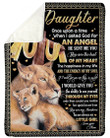 Lion You Are My Sunshine Black Fleece Blanket To Daughter Sherpa Blanket