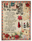 To My Dad Love Letter From Dear Daughter Fleece Blanket Fleece Blanket