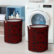 Red And Black Polynesian Pattern Printed Laundry Basket