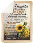 To Daughter I Love You To The Moon And Back Fleece Blanket Sherpa Blanket