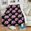 Simple Magnolia Pattern Print Design Fleece Blanket
