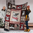 Happiness Is A Warm Frenchie French Bulldog Dog Fleece Blanket