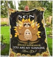 Dad Gift For Son You Are My Sunshine Sloth Blanket