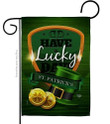 St. Patrick's Day Have A Lucky Day Hat Gold Green Printed Garden Flag