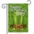 Happy St. Patrick's Day Hat Of Leprechaun Shamrock Printed Garden Flag