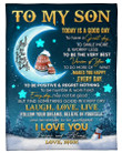 Moon Bear To Son I Love You Forever And Always Fleece Blanket