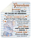 Elephant Grandma To My Grandson Fleece Blanket I'll Stay There Forever I Love You Sherpa Blanket