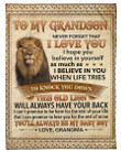 Lion Grandma To Grandson Never Forget I Love U Fleece Blanket Fleece Blanket