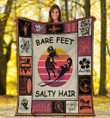 Bare Feet Salty Hair Surfing Summer Surfer Fleece Blanket