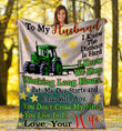 To My Husband Tractor Farming Farmer Fleece Blanket