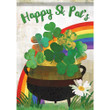 Pot Of Gold And Clovers St. Patrick's Day Printed Garden Flag