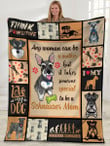 Any Woman Can Be A Mother Schnauzer Mom Miniature Schnauzer Dog Fleece Blanket