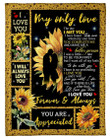 Sunflowers To My Only Love You Are Appreciated Fleece Blanket Fleece Blanket