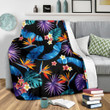 Tropical Flower Wild Life Design Print Fleece Blanket