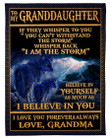 Wolf Lightning I Believe In You Grandma To Granddaughter Fleece Blanket Fleece Blanket