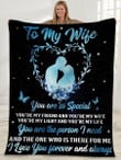 To My Wife You Are So Special Heart Wreath Fleece Blanket