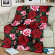 Beautiful Rose Red Pink Pattern Print Design Fleece Blanket