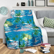Palm Tree Beach Beautiful Island Fleece Blanket
