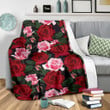 Beautiful Rose Red Pink Pattern Print Design Fleece Blanket