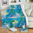 Palm Tree Beach Beautiful Island Fleece Blanket