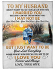 To My Husband I Didn't Marry You So I Could Live With You Fleece Blanket