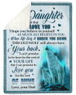 To Daughter This Old Wolf Will Always Have Your Back Sherpa Blanket
