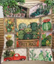 Cactus Tree Hugs Gift For Cactus Lovers Quilt Blanket