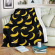 Tropical Fruit Banana Pattern Print Design Blackfleece Blanket