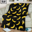 Tropical Fruit Banana Pattern Print Design Blackfleece Blanket