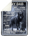 Daughter Gift For Dad My Dad The Alpha The Myth The Legend Fleece Blanket